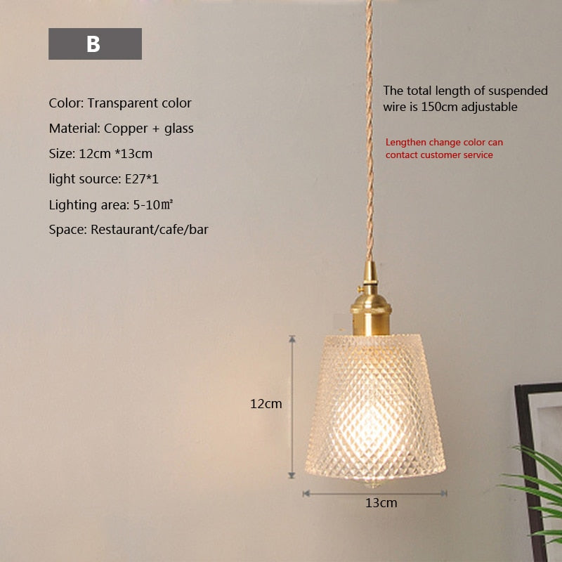 Clear Glass Drop Pendant Light