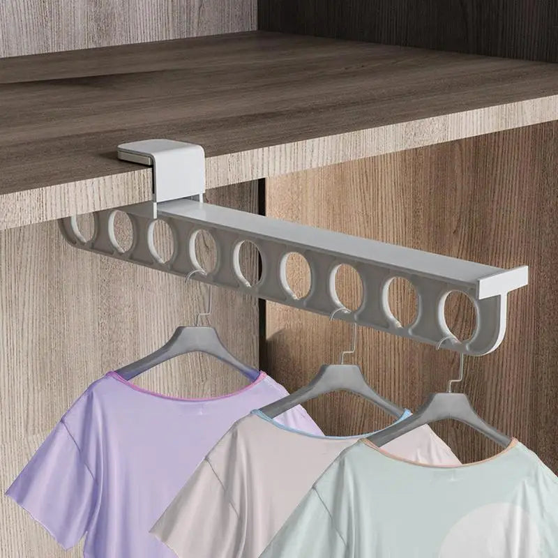 Space Saving Adjustable Closet Organizer Rail Hanger