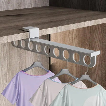 Space Saving Adjustable Closet Organizer Rail Hanger
