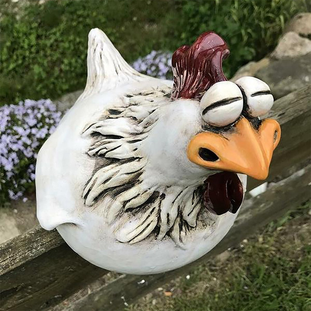 Fun Chicken Metal Garden Decoration