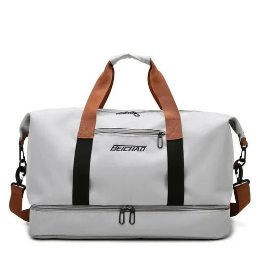 Travel Gym Bag with Shoe Pocket and Wet Dry Pouch - Cofik