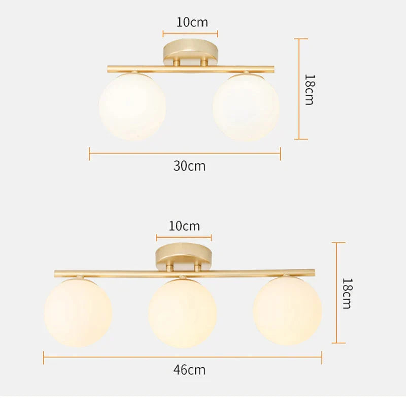 Luxury Gold Glass LED Ceiling Lamp