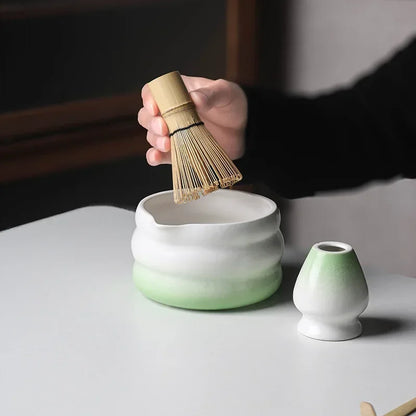 Traditional Green Tea Ceramic Bowl Set 550ml
