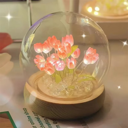 Colorful LED Tulip Bedside Table Lamp