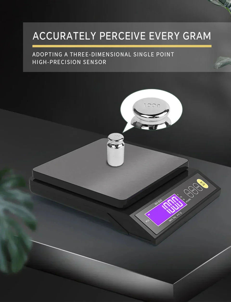 Accurate Digital Kitchen Scale, Waterproof Stainless Steel