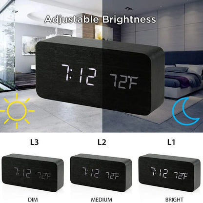 Compact LED Clock with Temperature Display