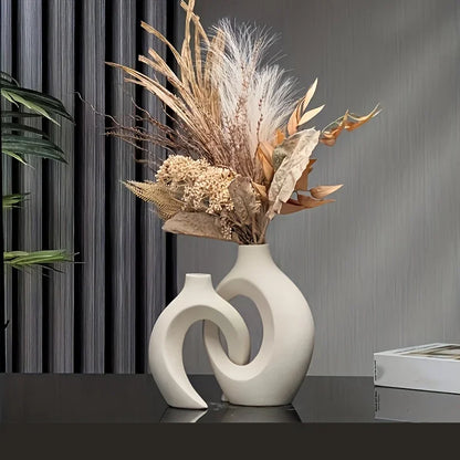 Decorative Set of Ceramic Flower Vases