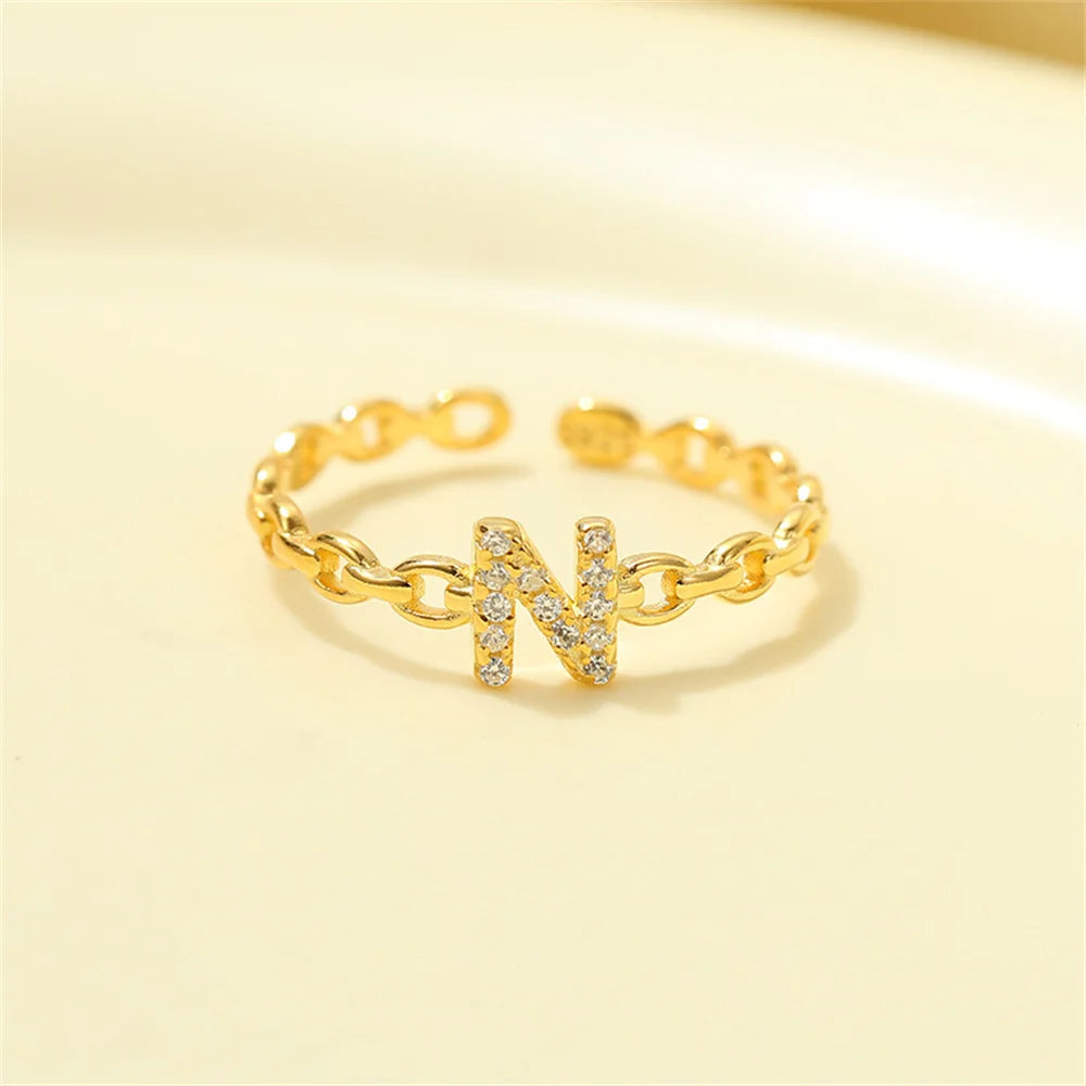 Delicate Initial Diamond Letter Ring
