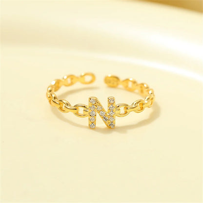 Delicate Initial Diamond Letter Ring