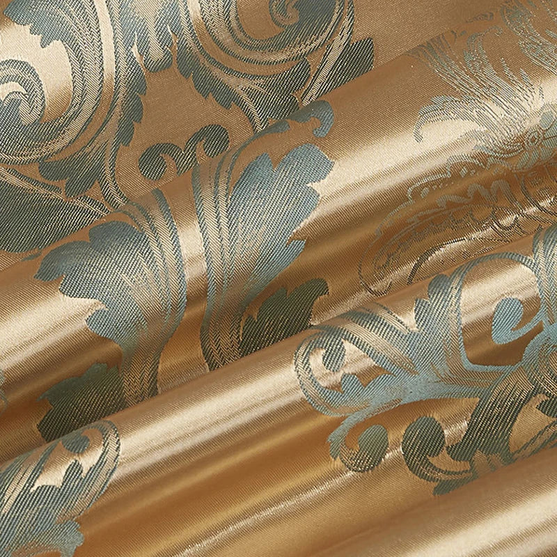 Elegant Soft Gold Blue Patterned Duvet Cover - Cofik