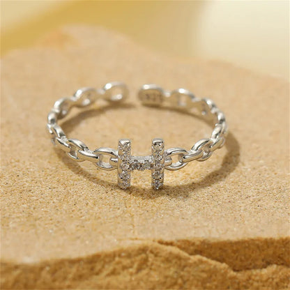 Delicate Initial Diamond Letter Ring