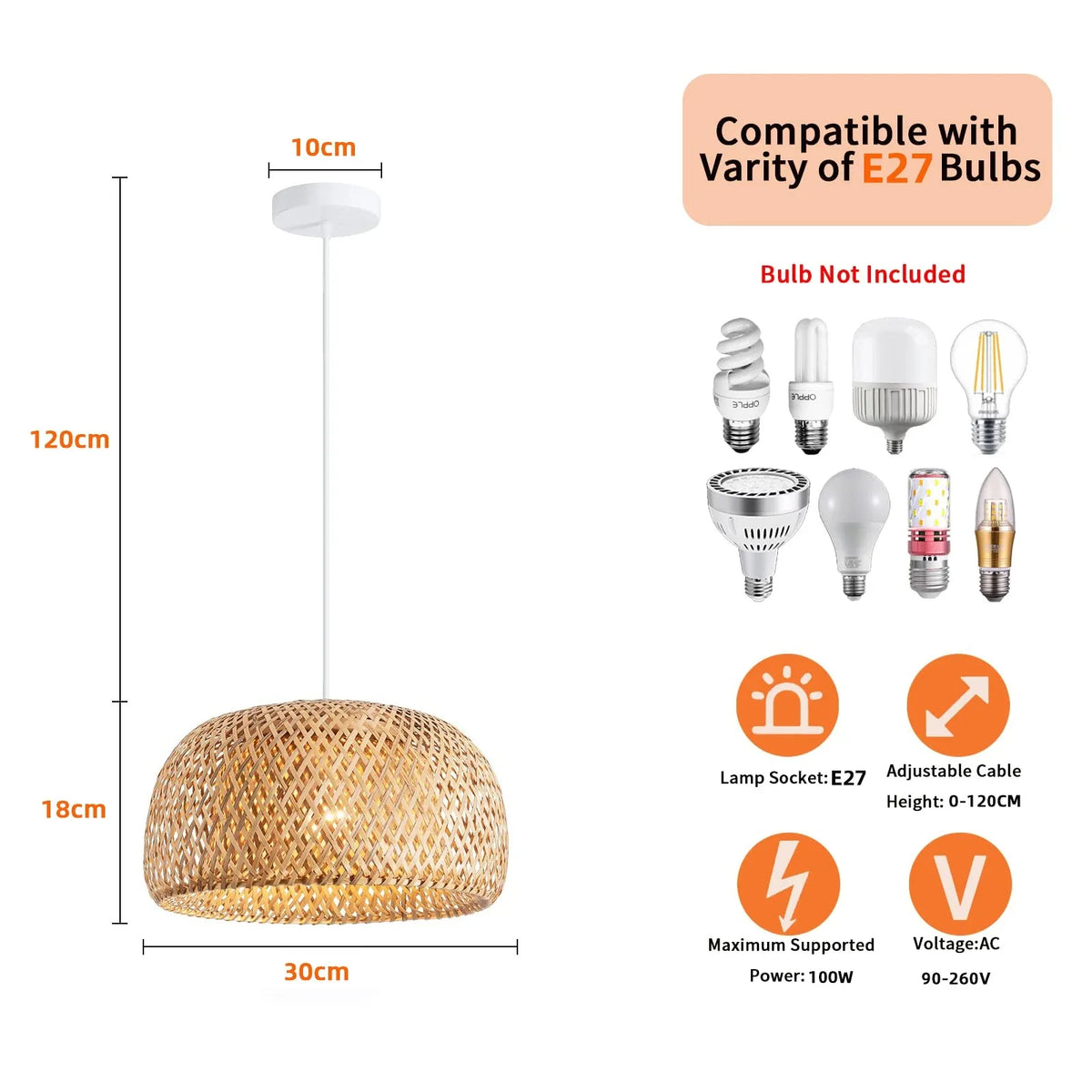 Elegant Natural Bamboo Pendant Lamp