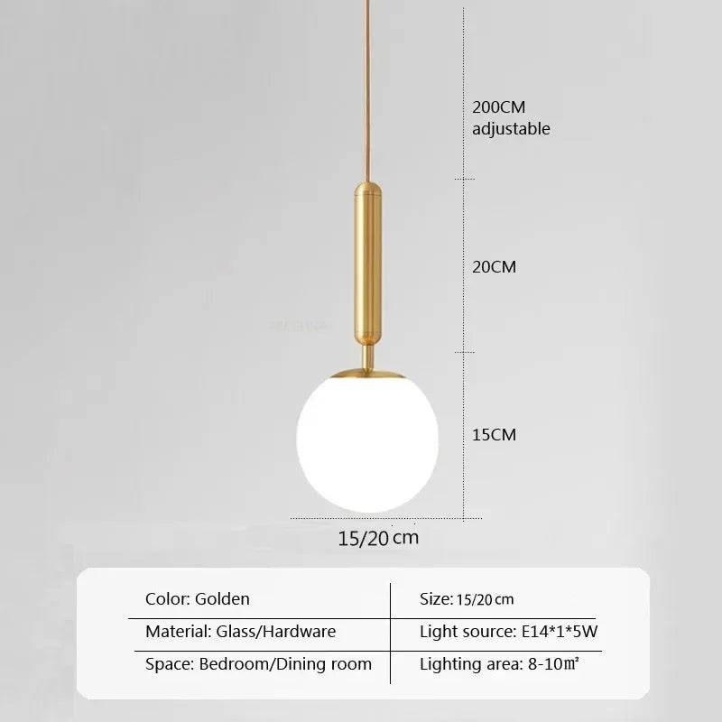 Elegant Gold Globe Pendant Lighting Fixture