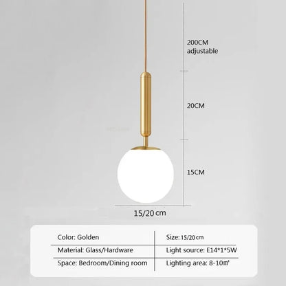 Elegant Gold Globe Pendant Lighting Fixture