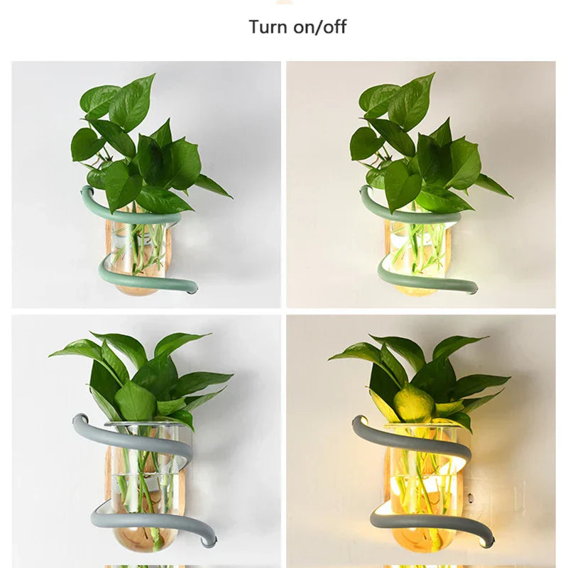Rustic Wooden Garden Wall Light Lamp