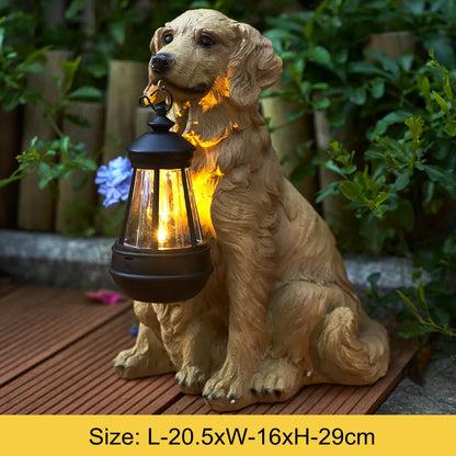 Outdoor Garden Solar Dog Figure Lamp