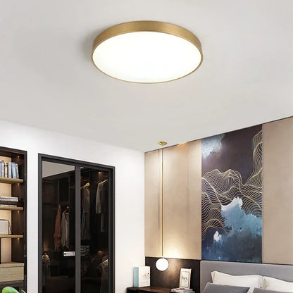 Stylish LED Hall Ceiling Lamp - Elegant Gold Round
