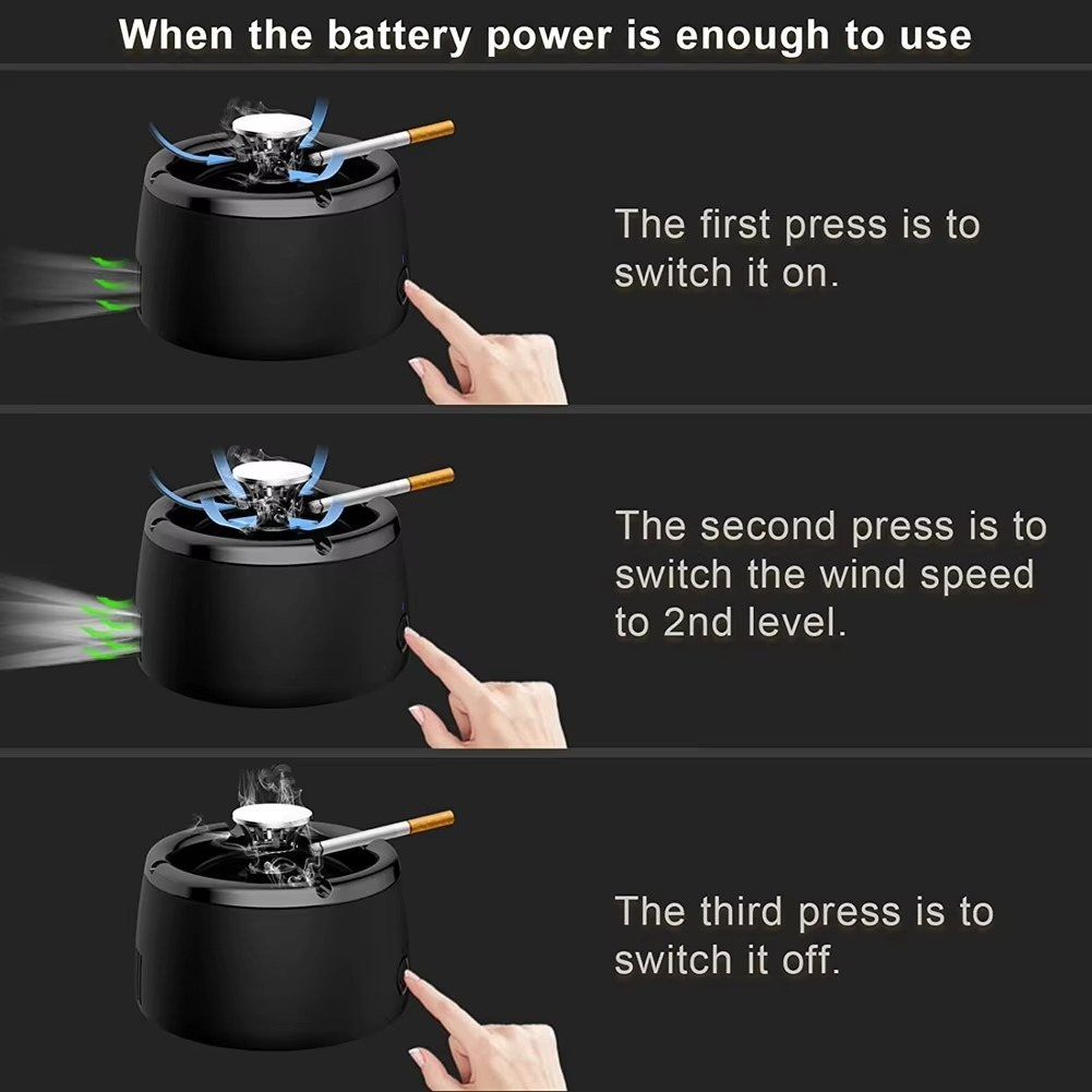 Portable Electric Ashtray for Home and Car Use