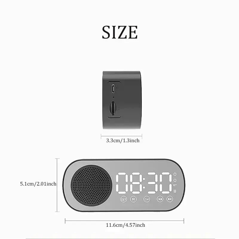 Compact Digital Clock Radio with Bluetooth Speaker
