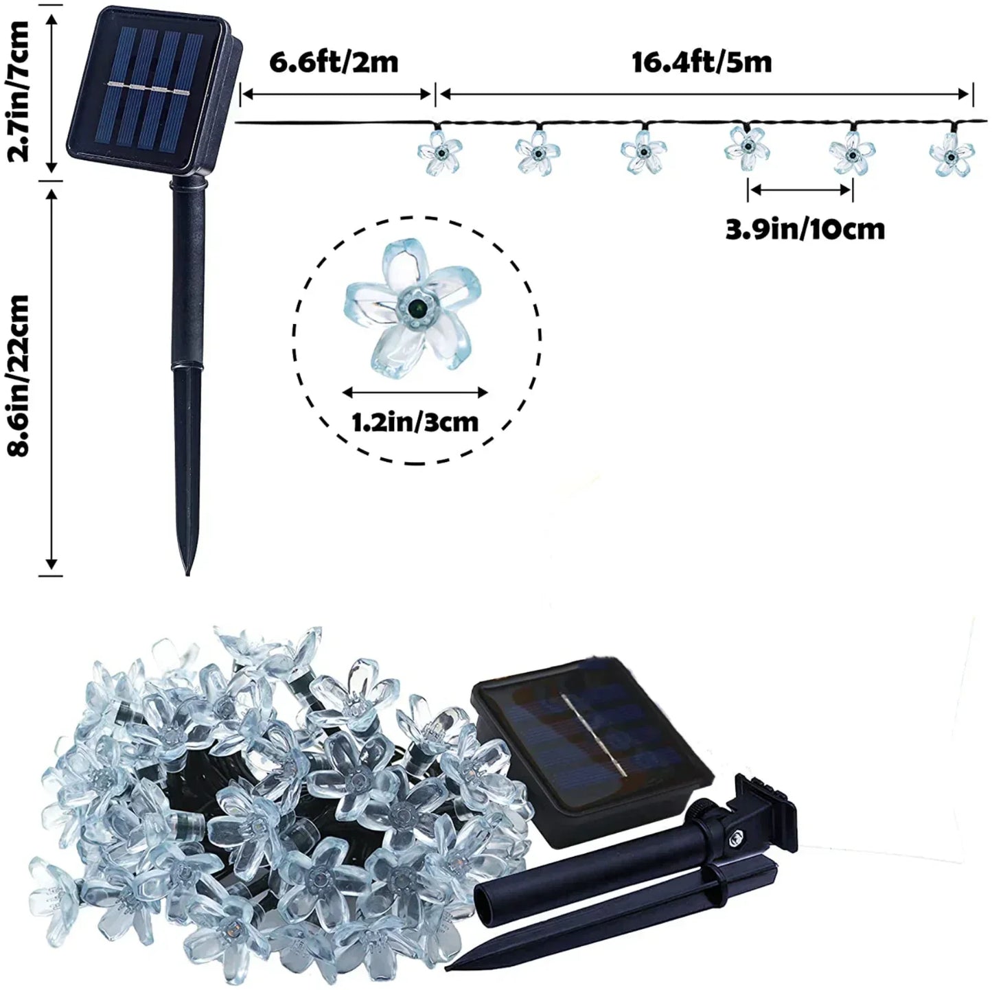 Outdoor Solar Fairy Lights 20-100 LEDs Warm White RGB