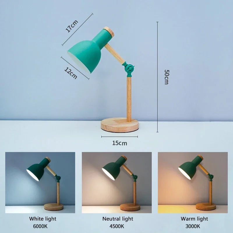 Unique Wooden Mushroom Table Lamp