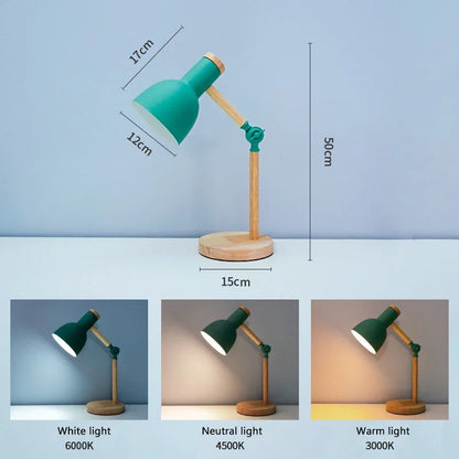 Unique Wooden Mushroom Table Lamp