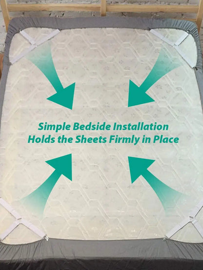 Easy Fit Bed Sheet Straps 4-Pack Adjustable Holders