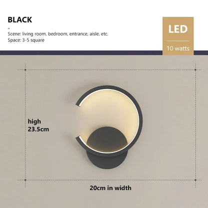Simple LED Wall Light - Sleek Black White Gold Lamp