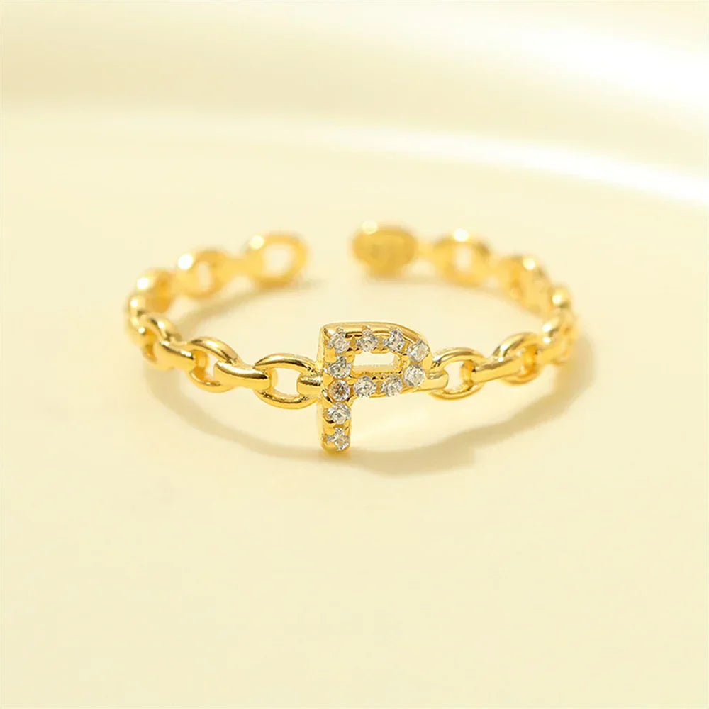 Delicate Initial Diamond Letter Ring