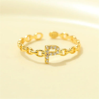 Delicate Initial Diamond Letter Ring
