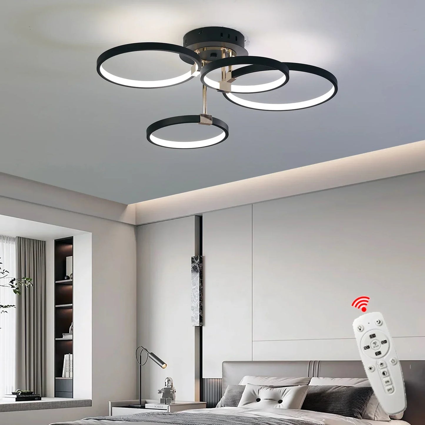 Bright Adjustable LED Chandelier Light with Remote