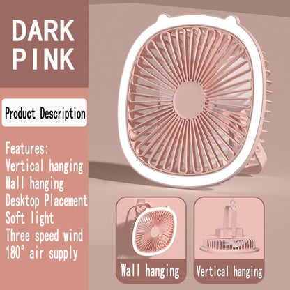 Portable Small LED Night Light USB Fan Cooler