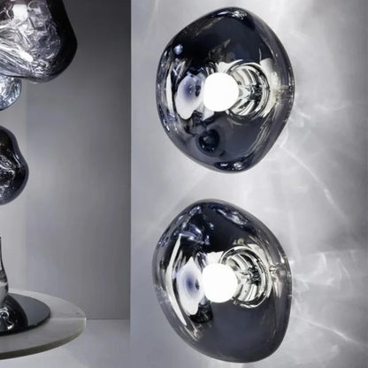 Contemporary Melted Glass Wall Light in Nordic Design