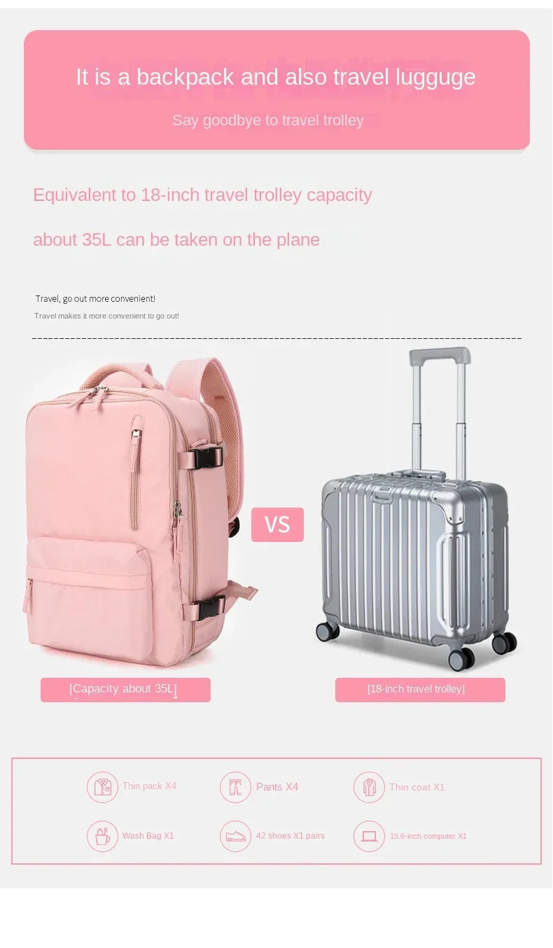 Practical Travel Bag with Laptop and Shoe Pocket