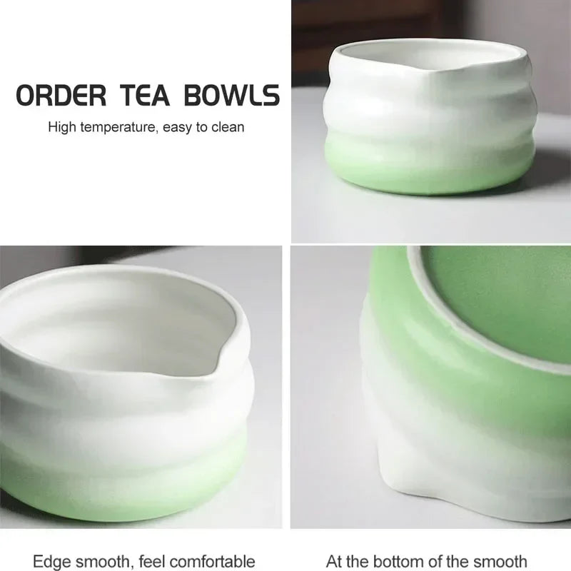 Traditional Green Tea Ceramic Bowl Set 550ml