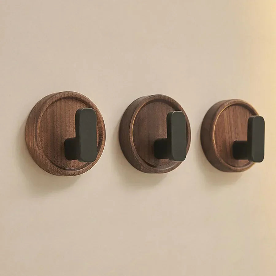 Stick On Wooden Wall Hooks for Keys and Towels