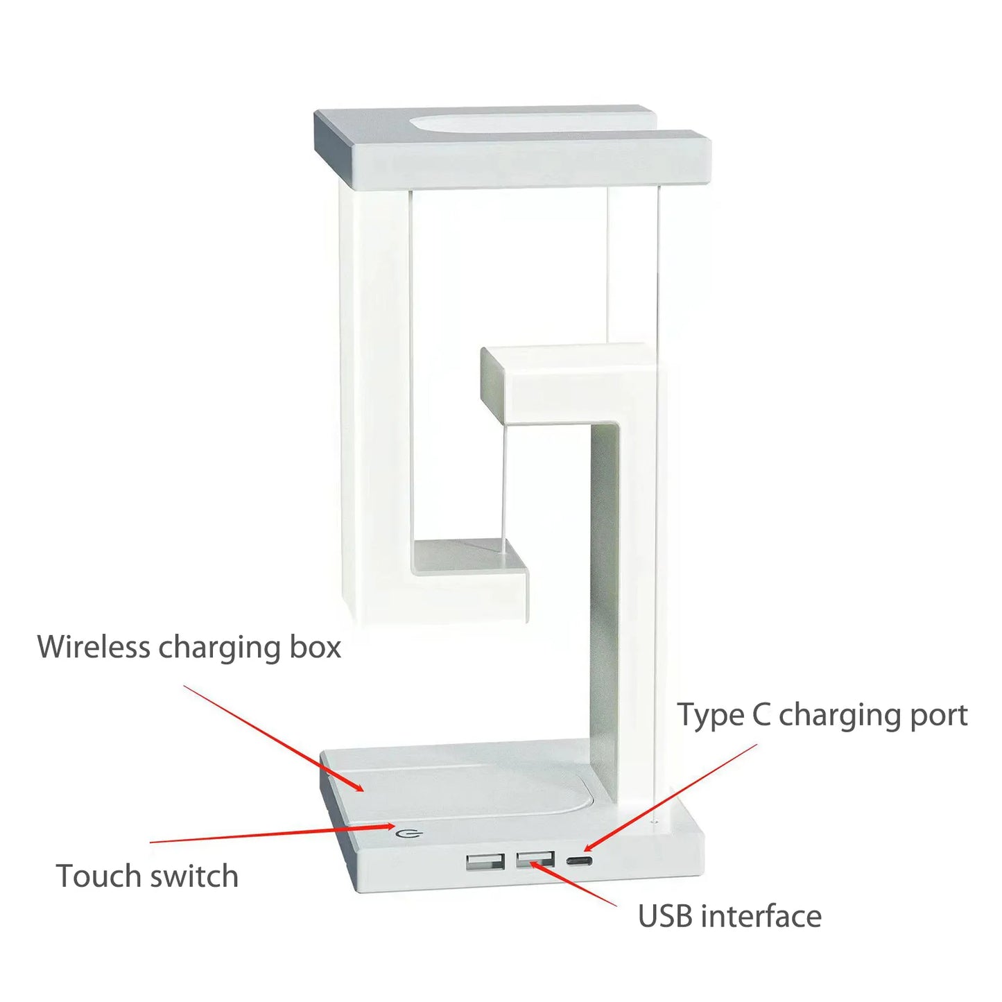 Floating LED Wireless Charging Table Lamp