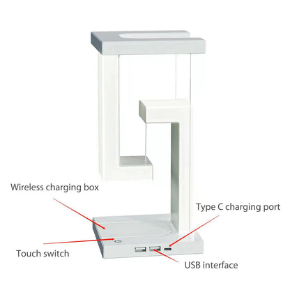 Floating LED Wireless Charging Table Lamp