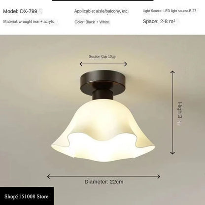 Modern Glass LED Hallway Ceiling Light Fixture