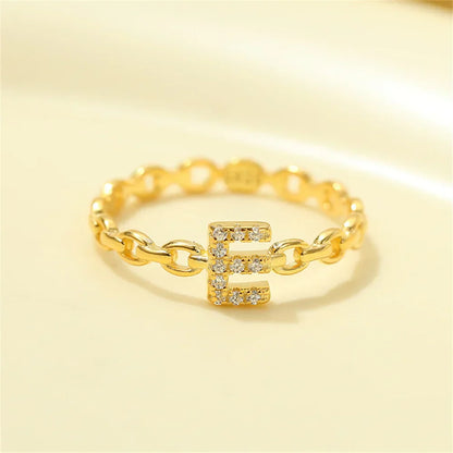 Delicate Initial Diamond Letter Ring