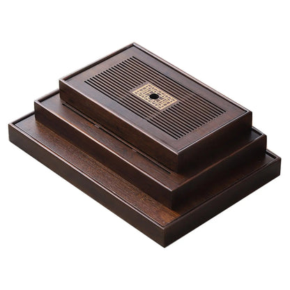 Large Wooden Tea Serving Tray with Built-in Water Container