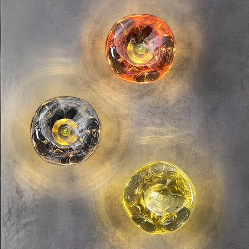 Contemporary Melted Glass Wall Light in Nordic Design - Cofik