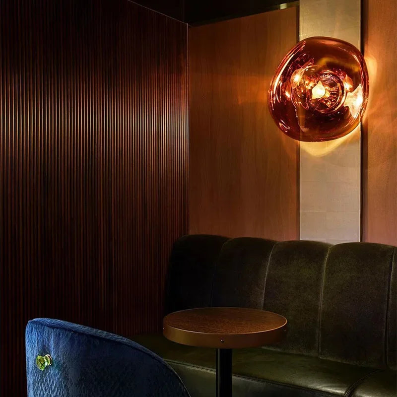 Contemporary Melted Glass Wall Light in Nordic Design