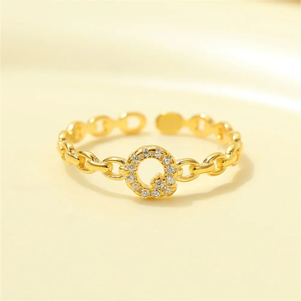 Delicate Initial Diamond Letter Ring