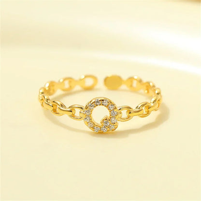 Delicate Initial Diamond Letter Ring
