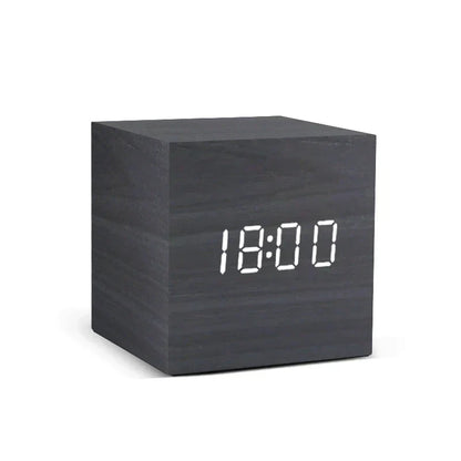 Simple Wood Digital Clock with Temperature Display