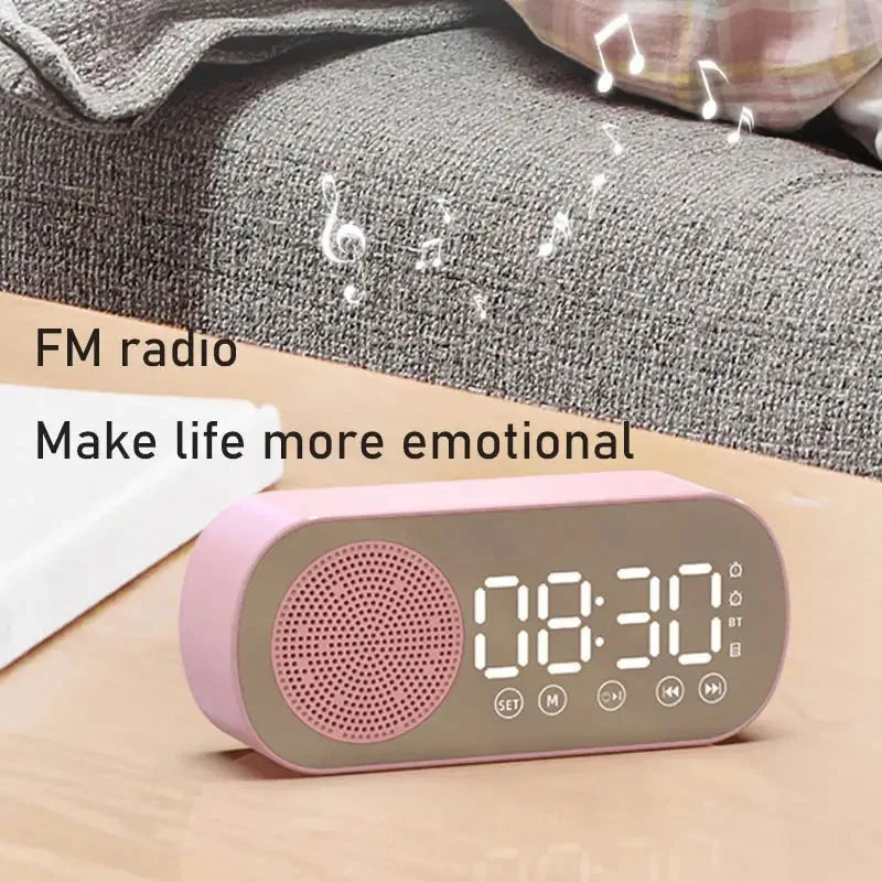 Compact Digital Clock Radio with Bluetooth Speaker