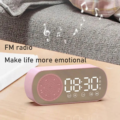 Compact Digital Clock Radio with Bluetooth Speaker