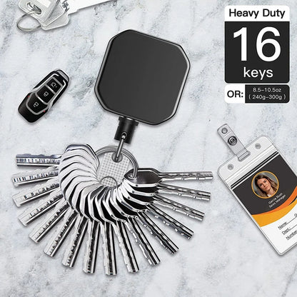 Durable Retractable Keychain with Steel Cable