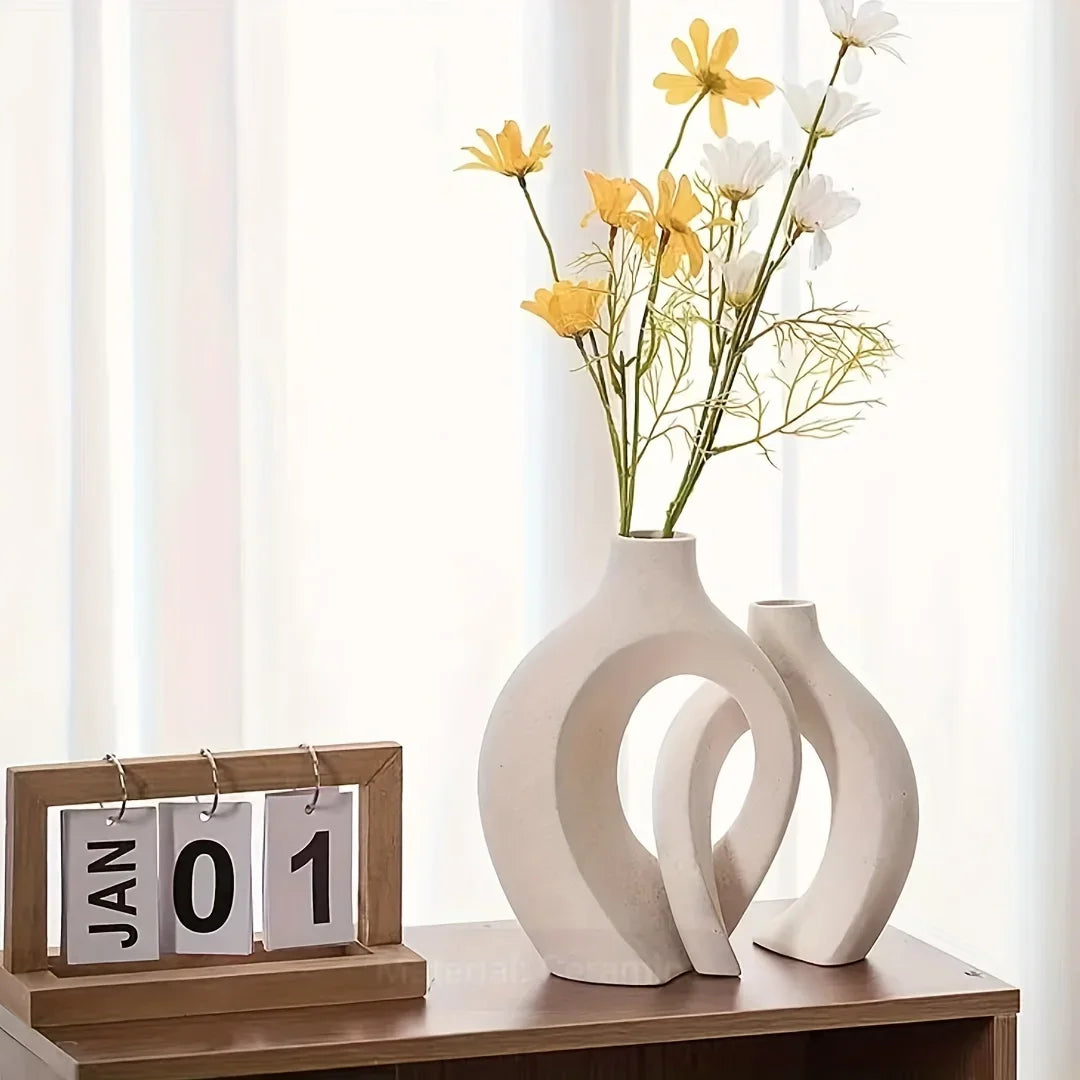 Decorative Set of Ceramic Flower Vases